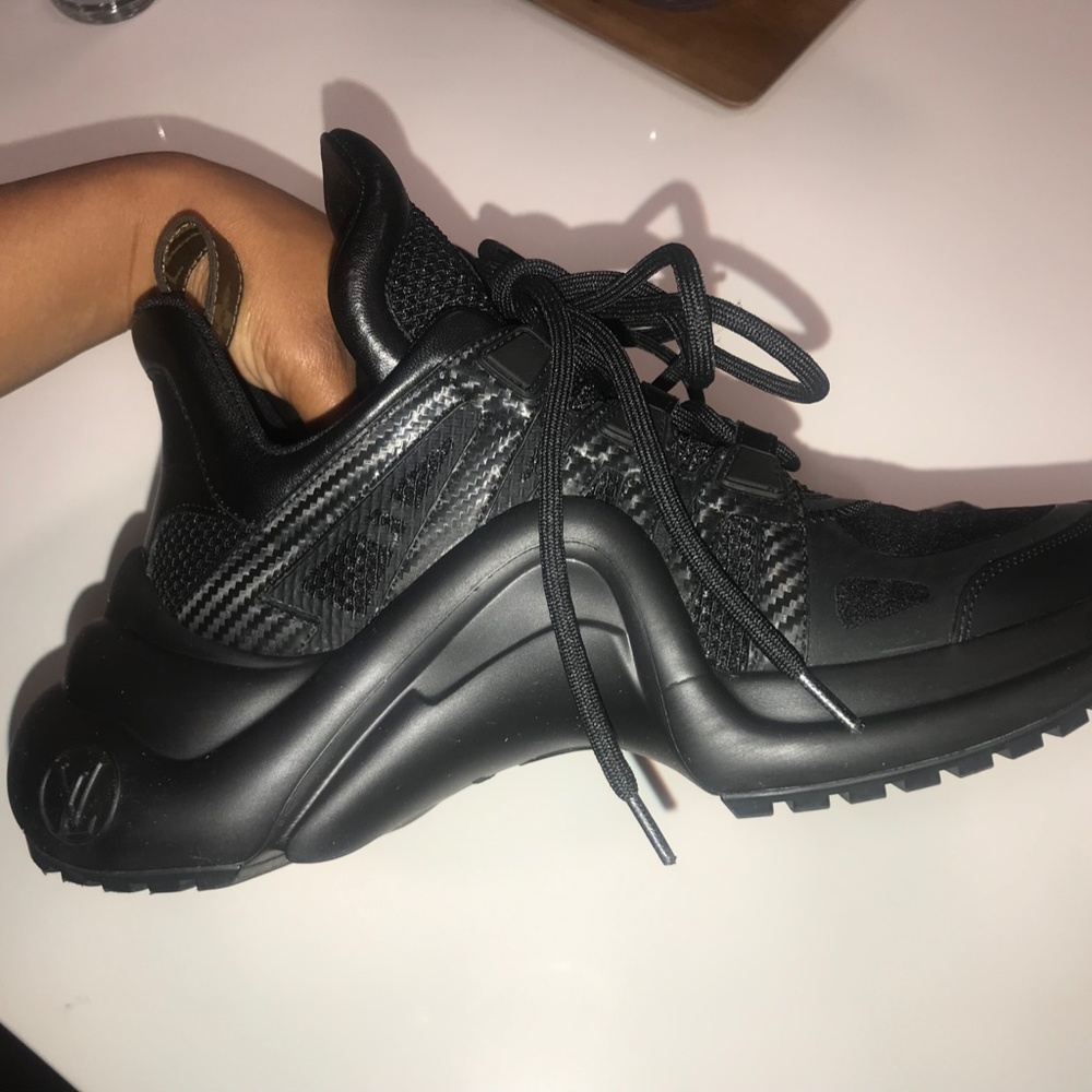 Louis Vuitton Women's BLK Tennis Shoes | LV Archlight Sneaker 2” heel Size 37 - Picture 14 of 16